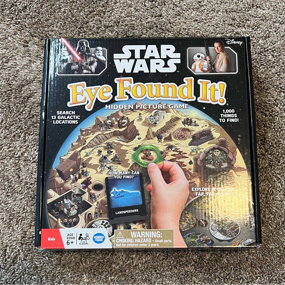 Star Wars Eye Found It Hidden Picture Board Game Kids 6+ Disney MISSING 1 Tile